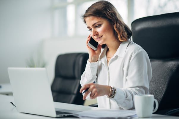 Business woman on phone