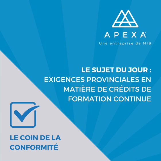 Exigences provinciales en matière de crédits de formation continue